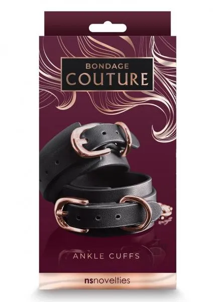 Bondage Couture Ankle Cuffs Black NS Novelties Restraints