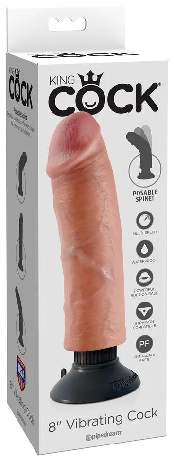 Dildos Adult Time NZ King Cock 8 in Vibrating Cock