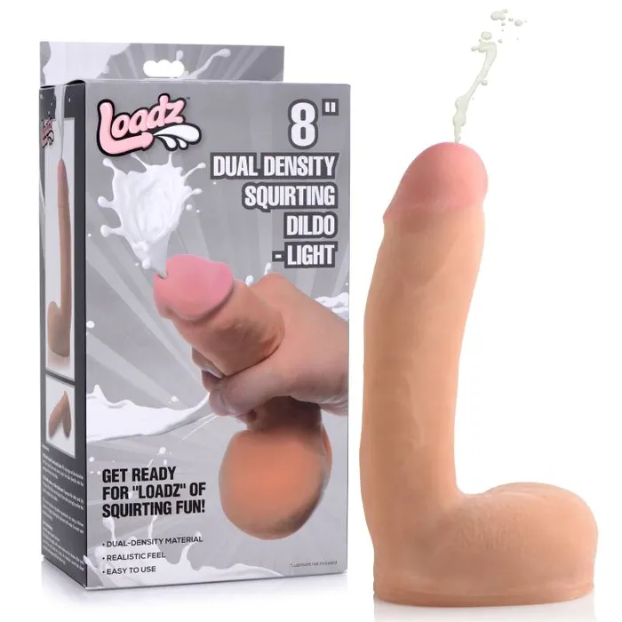 Dildos XR Brands Loadz 8 Dual Density Squirting Dildo Flesh 203 cm Squirting Dong