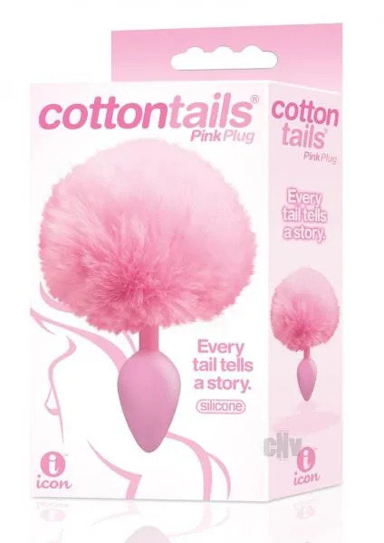 Icon Brands Cottontails Bunny Tail Silicone Butt Plug Pink Anal