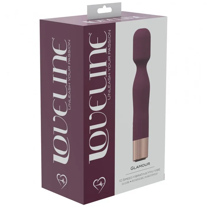 Loveline Female Sex Toys LoveLine Glamour 10 Speed MiniWand Silicone Rechargeable Waterproof Burgundy