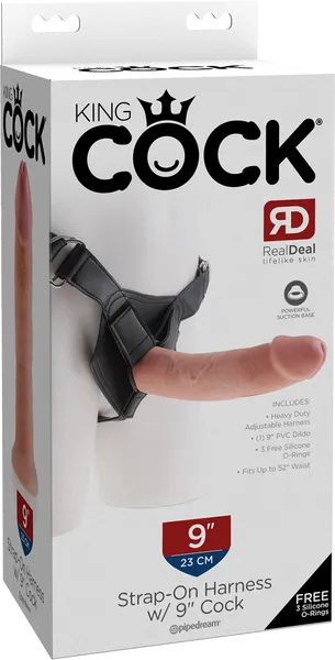Pipedreams Female Sex Toys King Cock Strap On Harness With 9 Cock Flesh