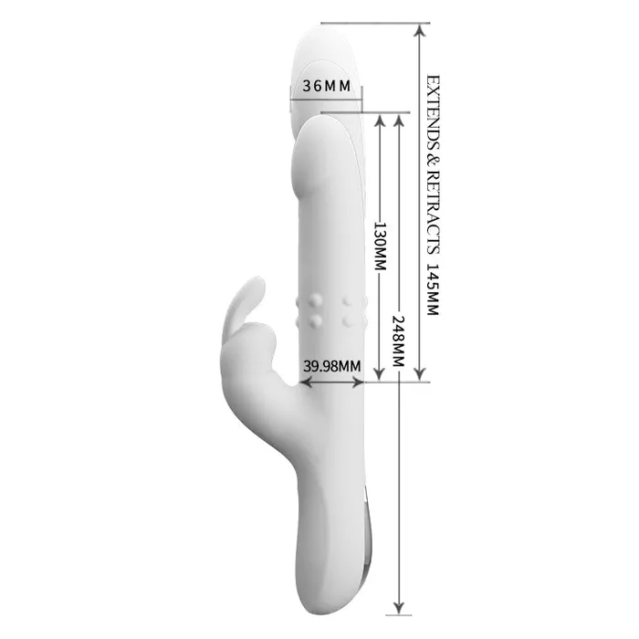 Pretty Love Thrusting Rotating Rabbit Vibrator Reese White Vibrators