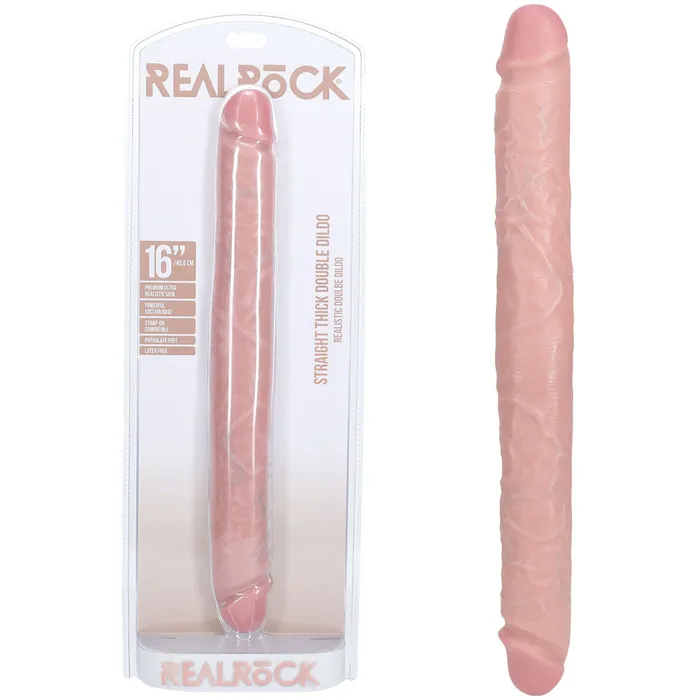 REALROCK 40cm Thick Double Dildo Flesh Shots Toys Dildos