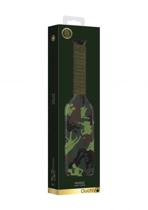 Shots Toys Couples Ouch Paddle Army Theme Green