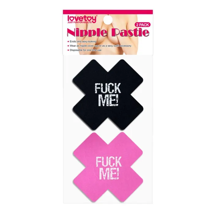 Vibrators Lovetoy FUCK ME Cross Pattern Nipple Pasties Twin Pack