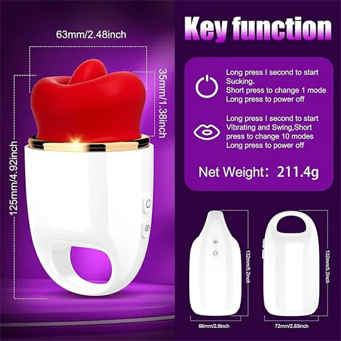 Vibrators OOTYEMO Red Lips Vibrating Oral Simulator