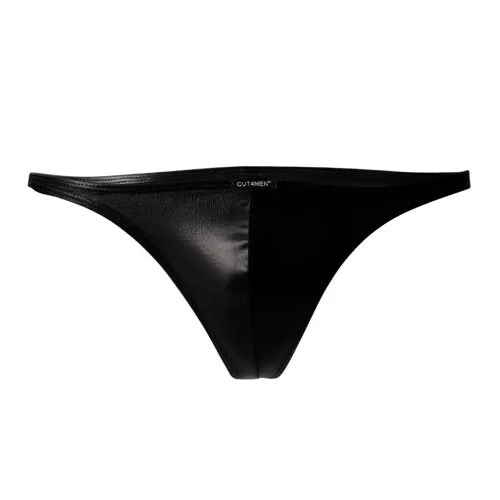 C4M Brazilian Brief Black Leatherette Extra Large Cut 4 Men Mens Underwear