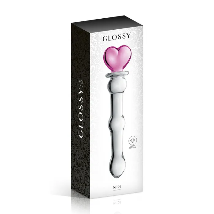 Dildos Glossy Toys Luxury Glass Dildo Glossy 21 transparent