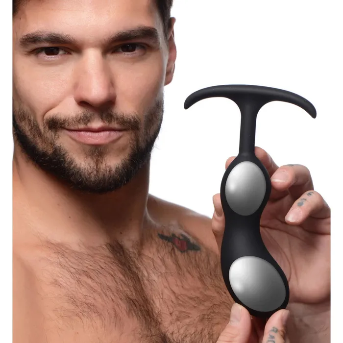 Silicone Prostate Stimulator Weighted Heavy Hitters 74 Black XR Brands Anal