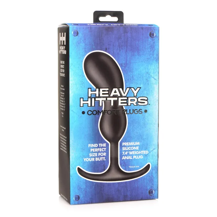 Silicone Prostate Stimulator Weighted Heavy Hitters 74 Black XR Brands Anal