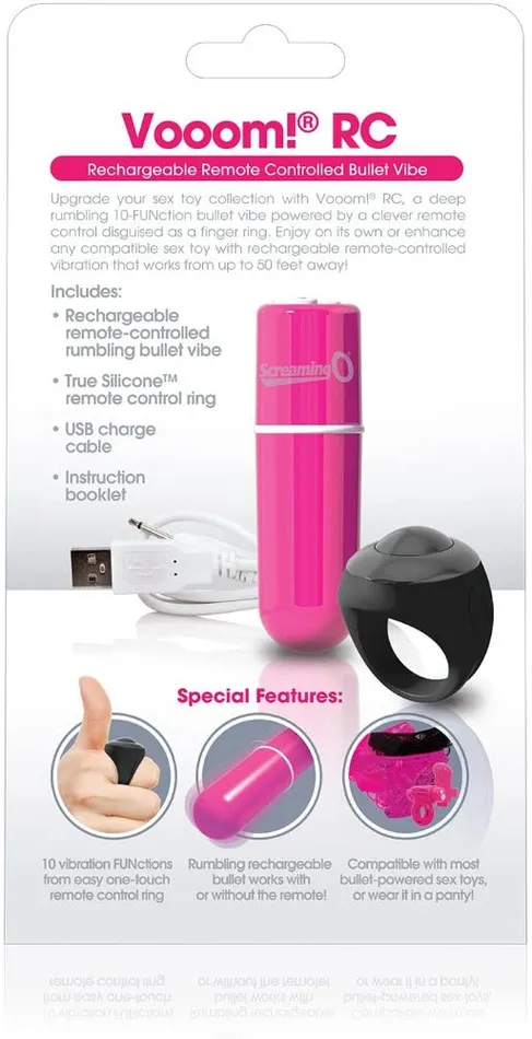 Vibrators Screaming O Screaming O Charged Vooom Pink Remote Control Bullet Vibe