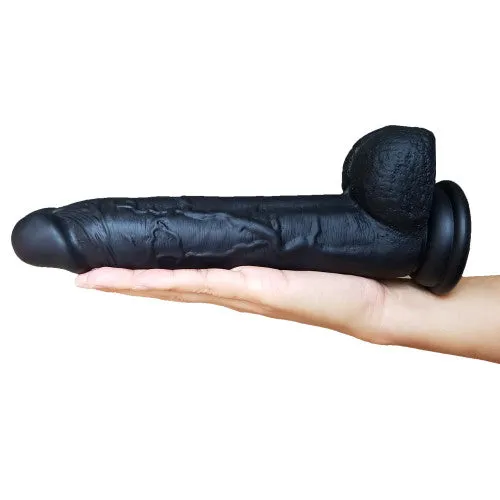 Lealso Large Black Platinum Liquid Silicone Dong 23cm Dildos