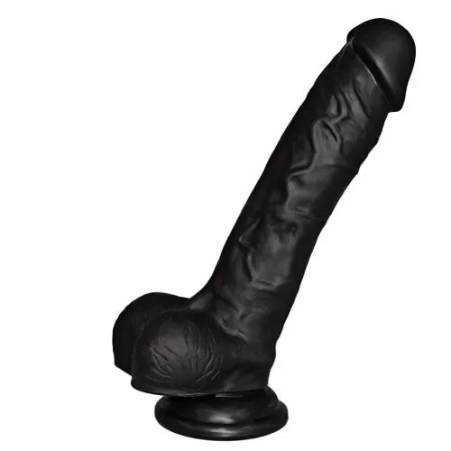 Lealso Large Black Platinum Liquid Silicone Dong 23cm Dildos
