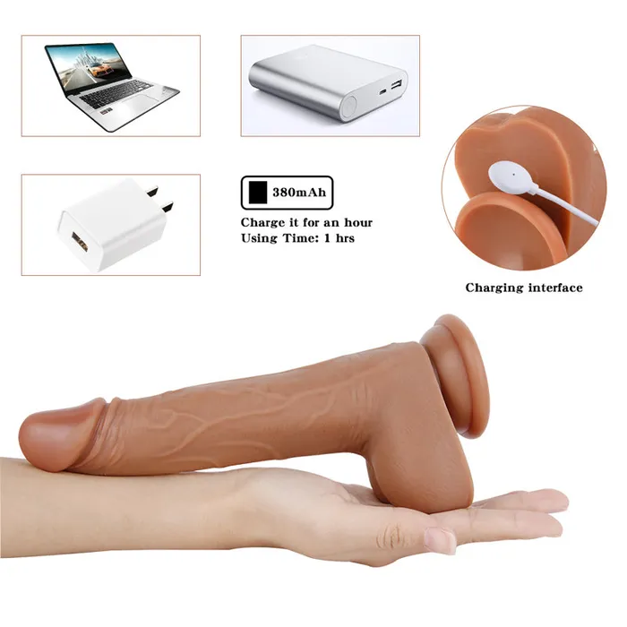 MD Female Sex Toys MD Shaker Remote Control Vibrating Dildo AutoHeating Thrusting 21cm