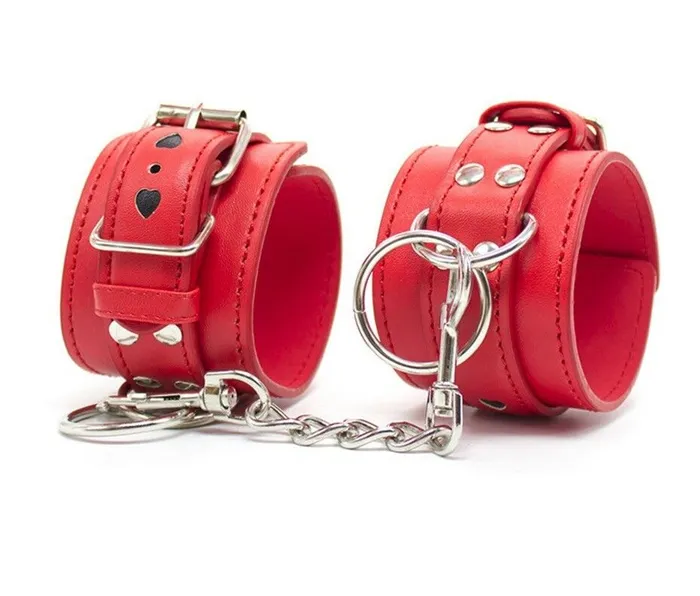 Restraints SexyPlay BDSM Bondage Fetish Handcuffs Ankle Wrist Cuffs Restraints Red