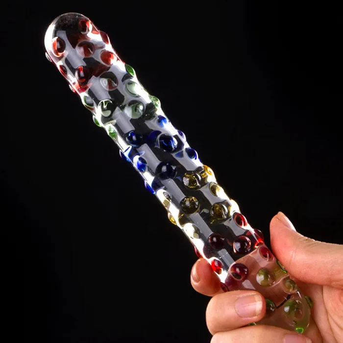 SexyPlay Glaze 17cm Crystal Glass Anal Plug Thruster Dildo Elegant Colorful Design Anal