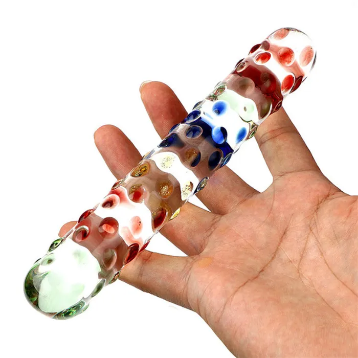 SexyPlay Glaze 17cm Crystal Glass Anal Plug Thruster Dildo Elegant Colorful Design Anal