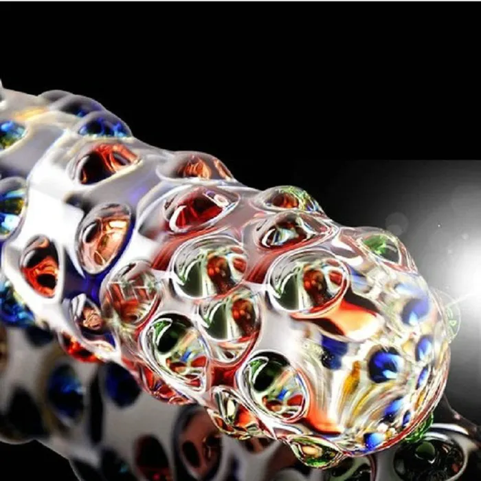 SexyPlay Glaze 17cm Crystal Glass Anal Plug Thruster Dildo Elegant Colorful Design Anal