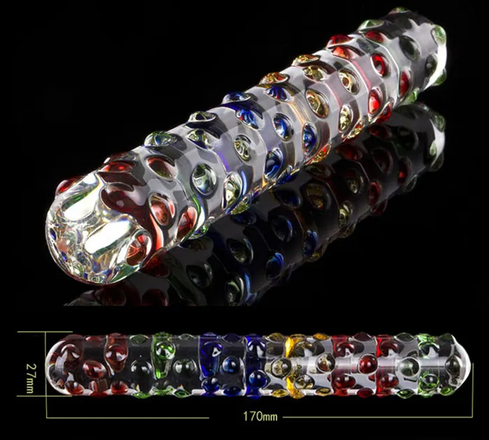 SexyPlay Glaze 17cm Crystal Glass Anal Plug Thruster Dildo Elegant Colorful Design Anal